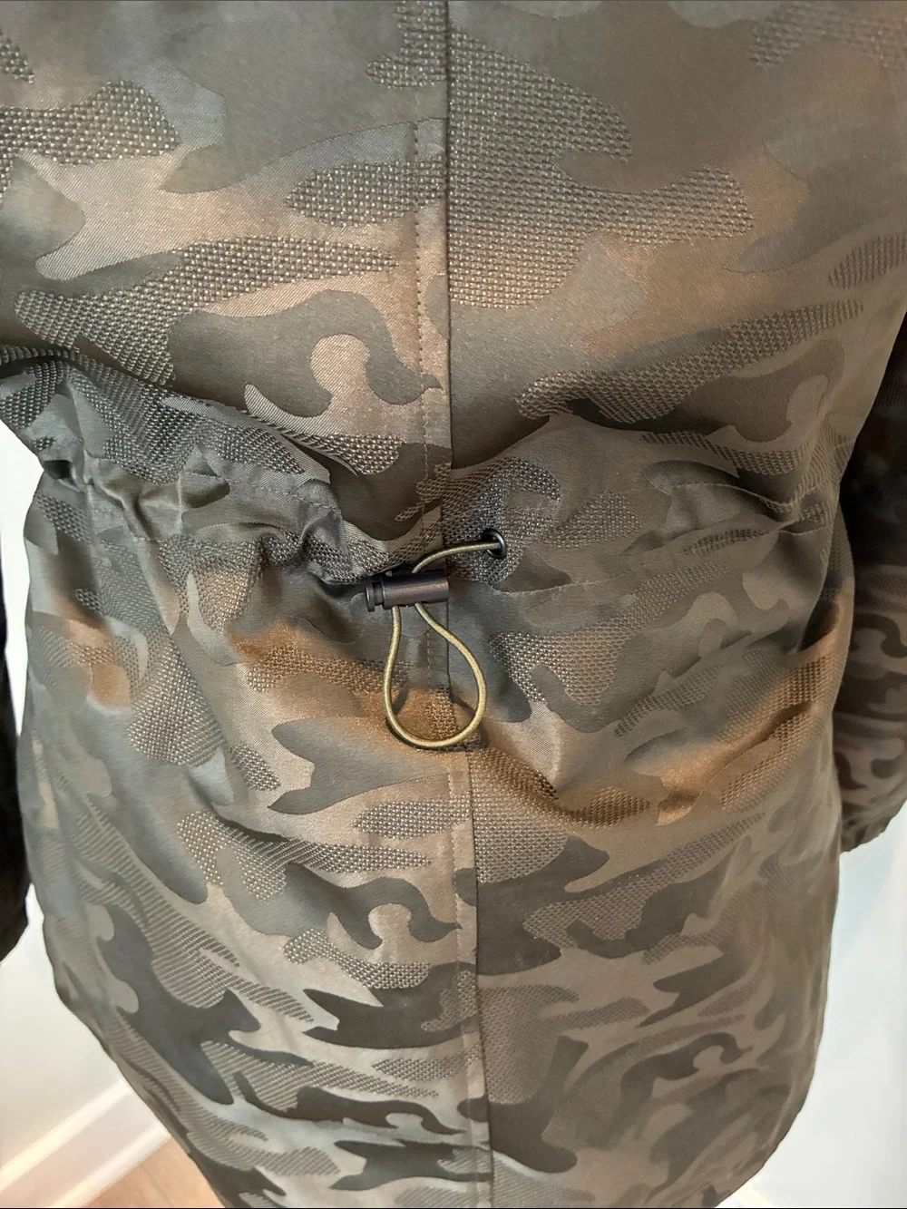 Michael Kors Olive Green Camo Hooded Utility Jacket